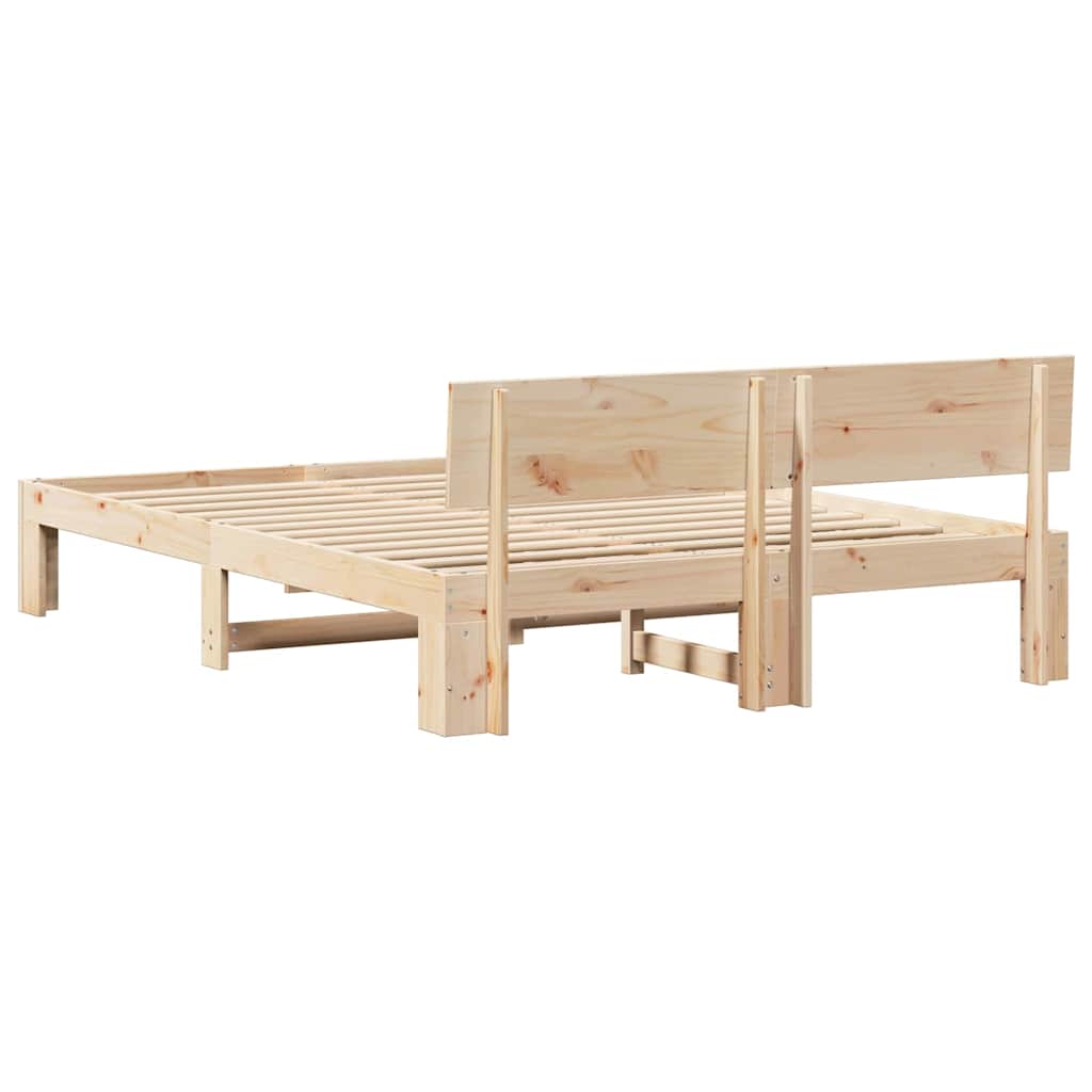 Sengestel Naturfarvet 160 x 200 cm Massiv fyrretræ