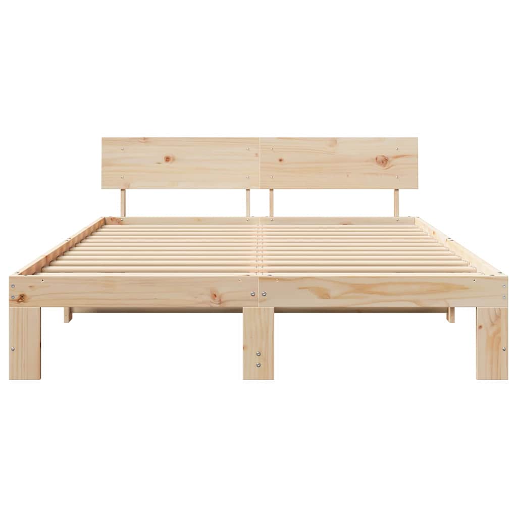 Sengestel Naturfarvet 160 x 200 cm Massiv fyrretræ