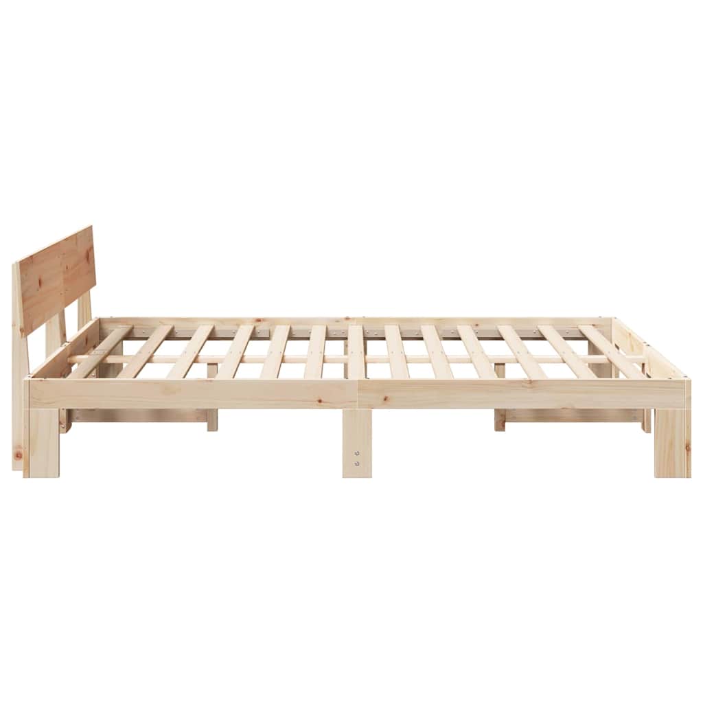 Sengestel Naturfarvet 160 x 200 cm Massiv fyrretræ