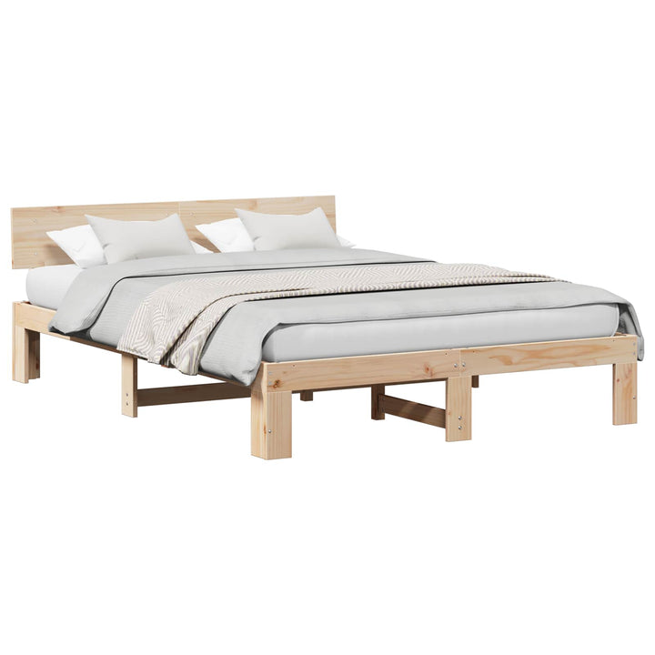 Sengestel Naturfarvet 150 x 200 cm Massiv fyrretræ