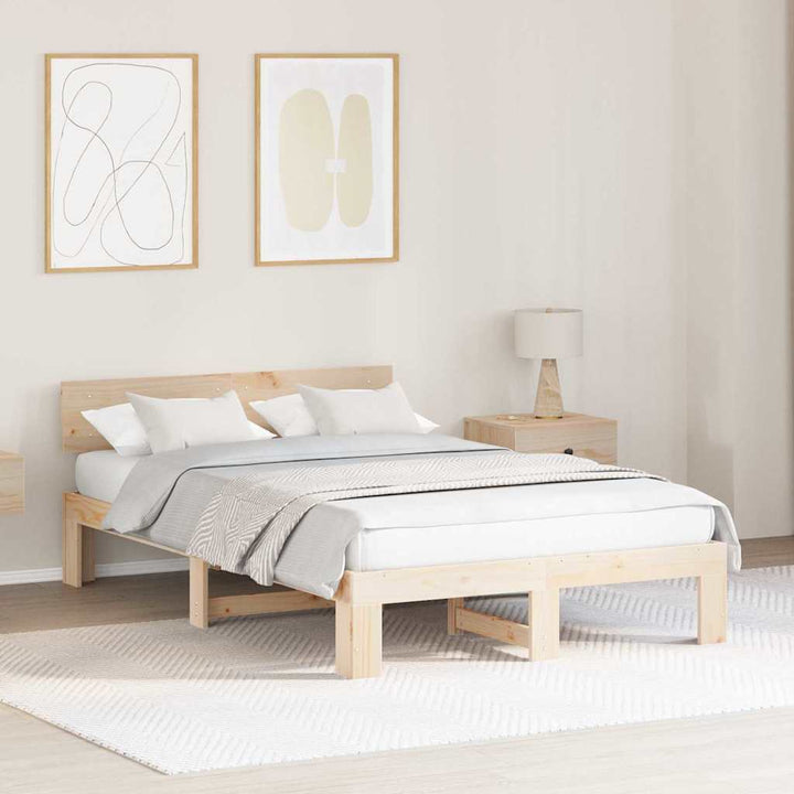 Sengestel Naturfarvet 120 x 200 cm Massiv fyrretræ