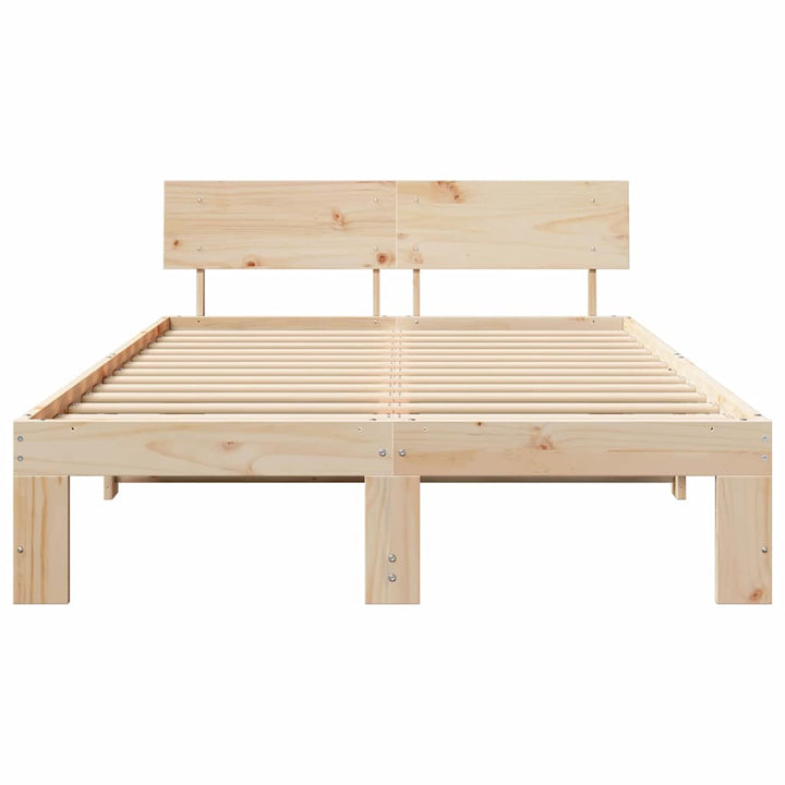 Sengestel Naturfarvet 140 x 190 cm Massiv fyrretræ