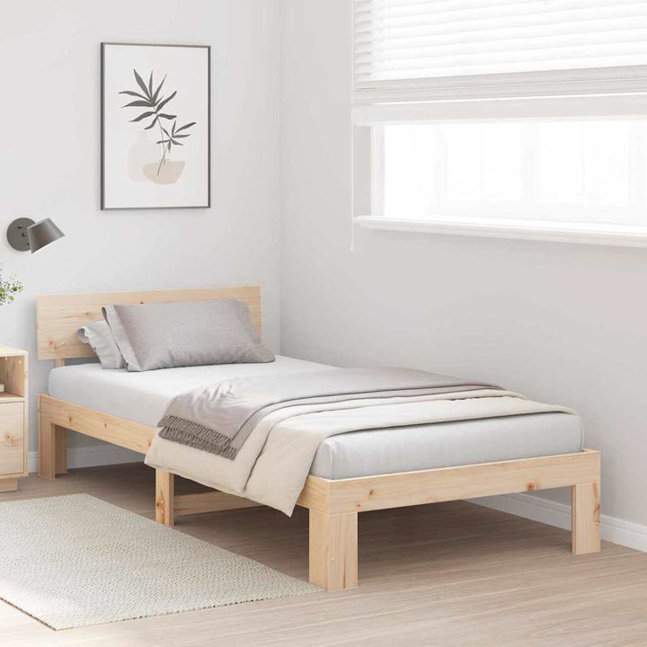 Sengestel Naturfarvet 100 x 200 cm Massiv fyrretræ