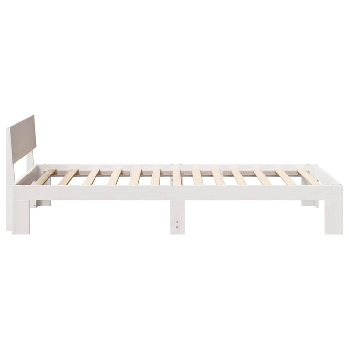 Sengestel med hovedgærde Hvid 90 x 190 cm Massiv fyrretræ