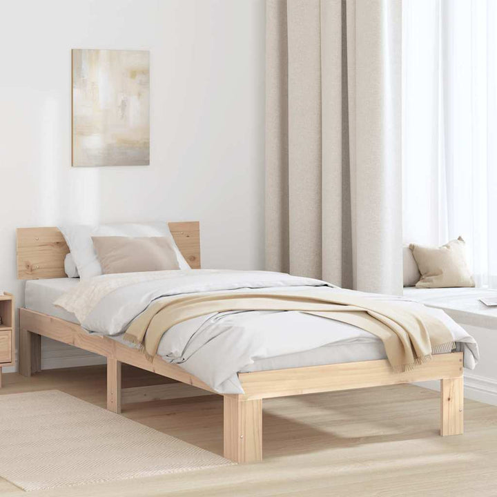 Sengestel Naturfarvet 75 x 190 cm Massiv fyrretræ