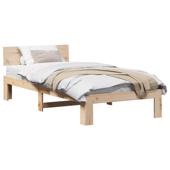 Sengestel Naturfarvet 75 x 190 cm Massiv fyrretræ