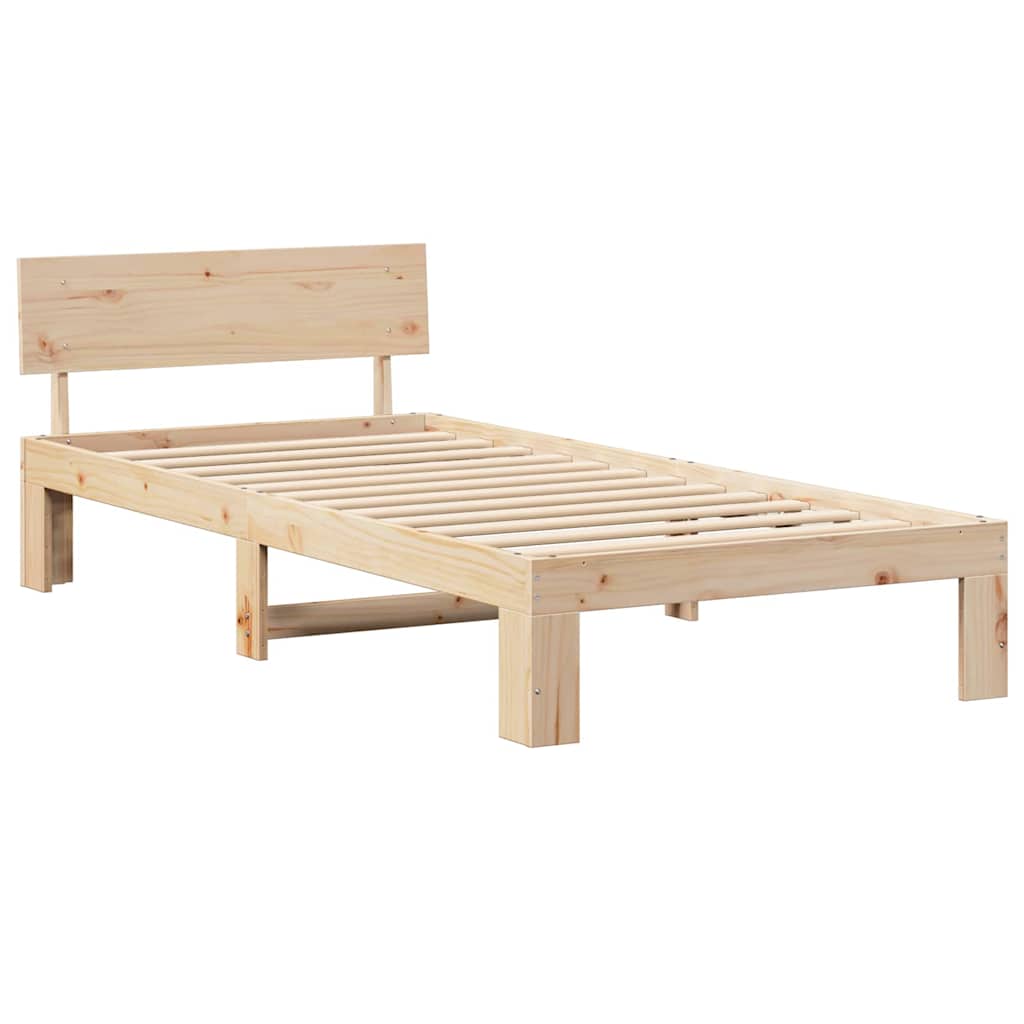 Sengestel Naturfarvet 75 x 190 cm Massiv fyrretræ