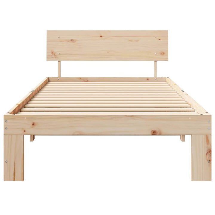 Sengestel Naturfarvet 75 x 190 cm Massiv fyrretræ