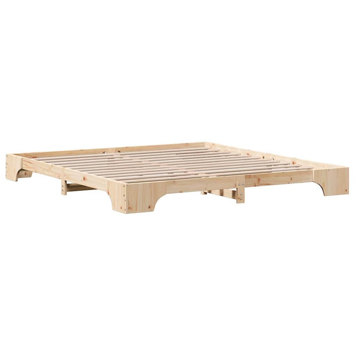 Sengestel Naturfarvet 200 x 200 cm Massiv fyrretræ