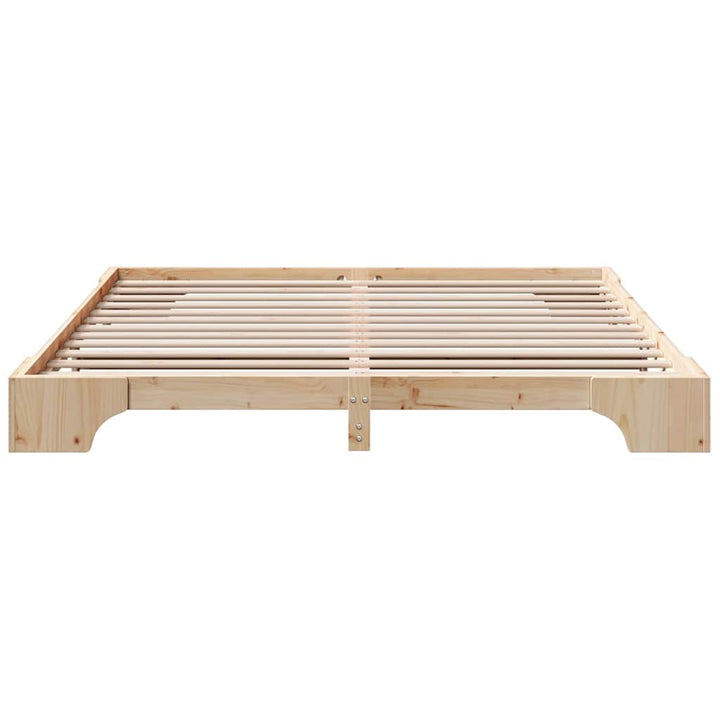 Sengestel Naturfarvet 200 x 200 cm Massiv fyrretræ
