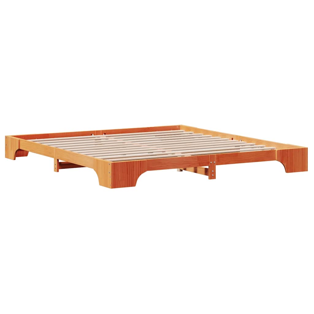 Sengestel Voks brun 180 x 200 cm Massiv fyrretræ