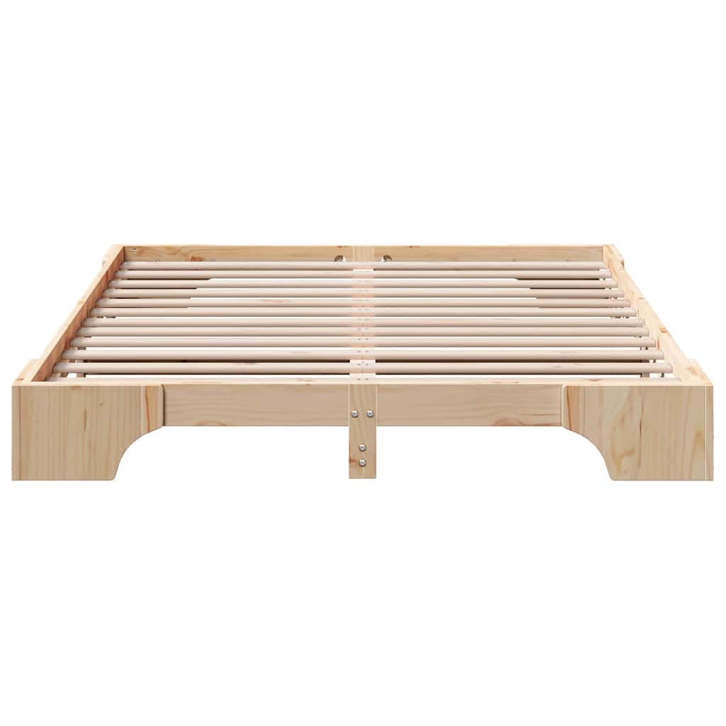 Sengestel Naturfarvet 160 x 200 cm Massiv fyrretræ