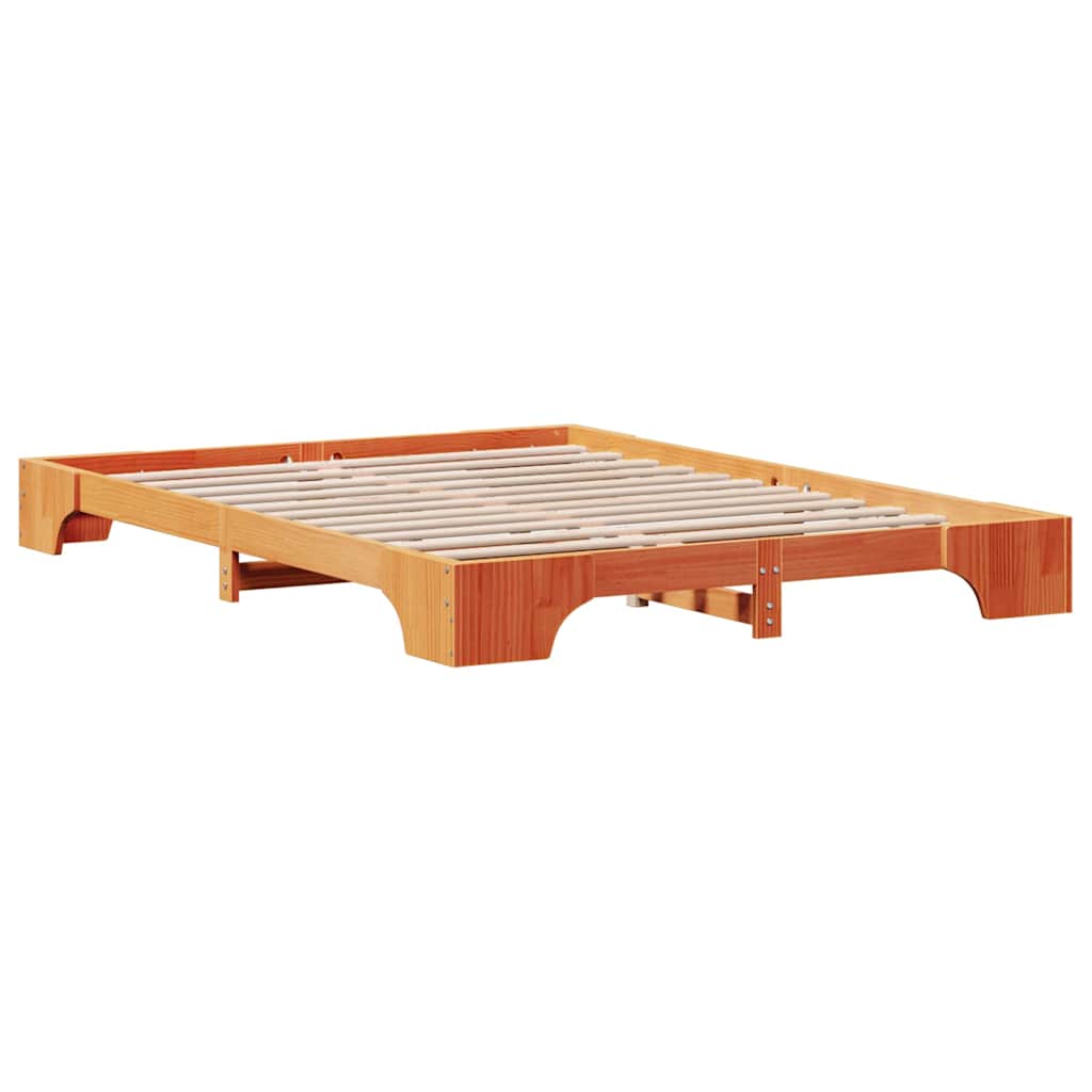 Sengestel Voks brun 160 x 200 cm Massiv fyrretræ