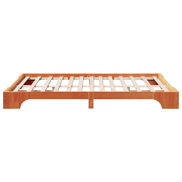 Sengestel Voks brun 160 x 200 cm Massiv fyrretræ