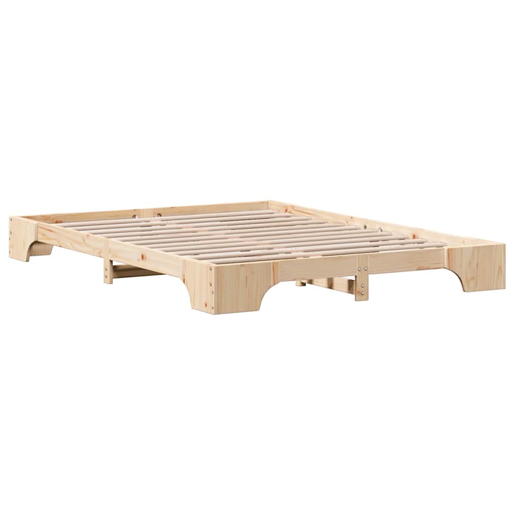Sengestel Naturfarvet 140 x 200 cm Massiv fyrretræ