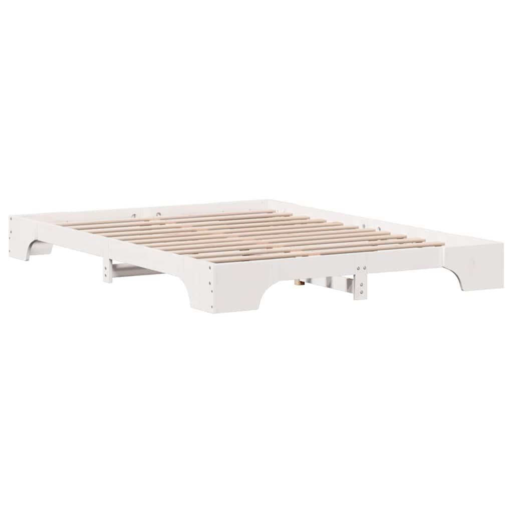 Sengestel Hvid 140 x 200 cm Massiv fyrretræ