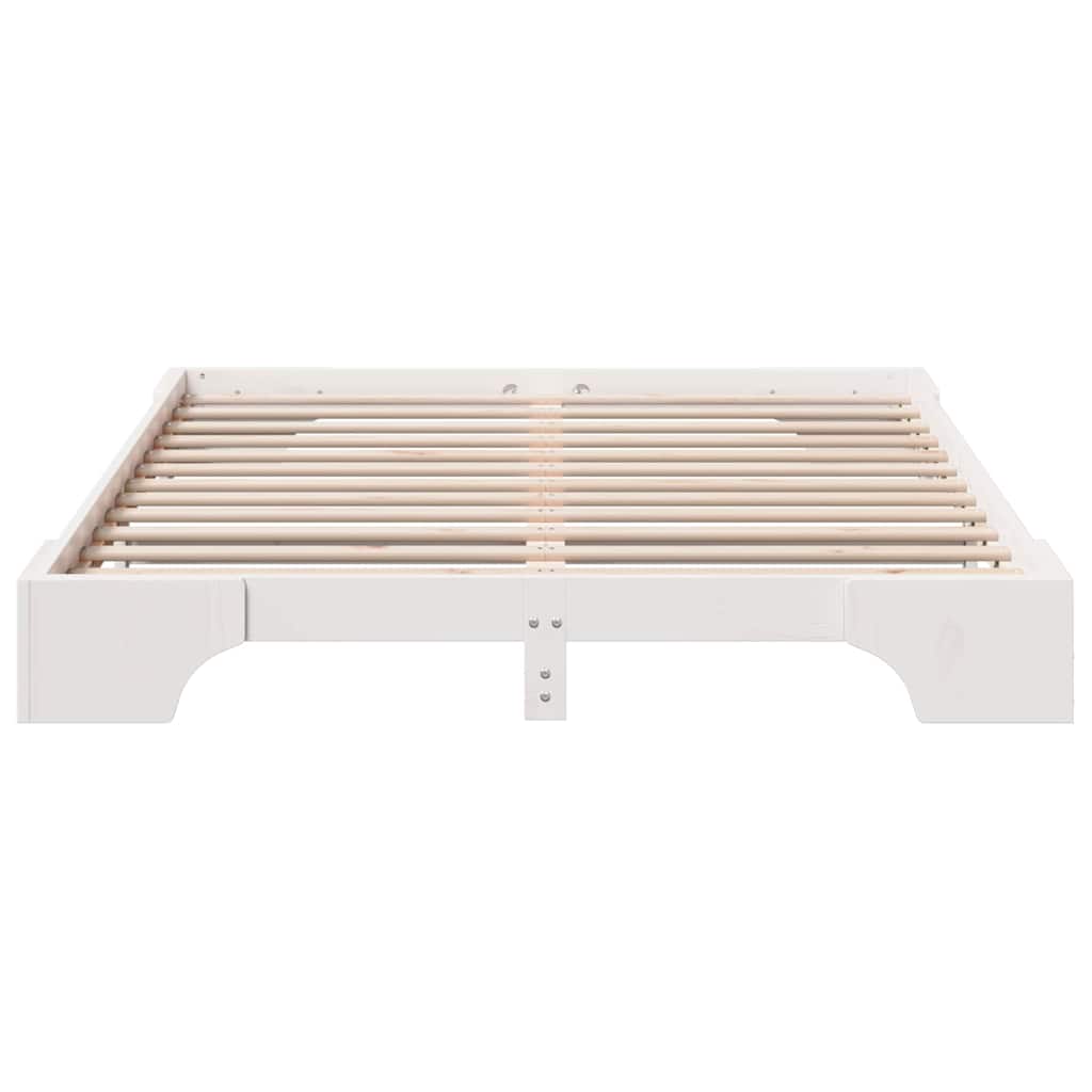 Sengestel Hvid 140 x 200 cm Massiv fyrretræ