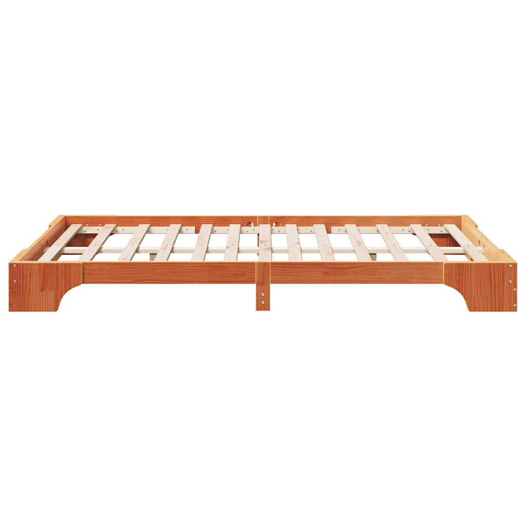 Sengestel Voks brun 120 x 200 cm Massiv fyrretræ