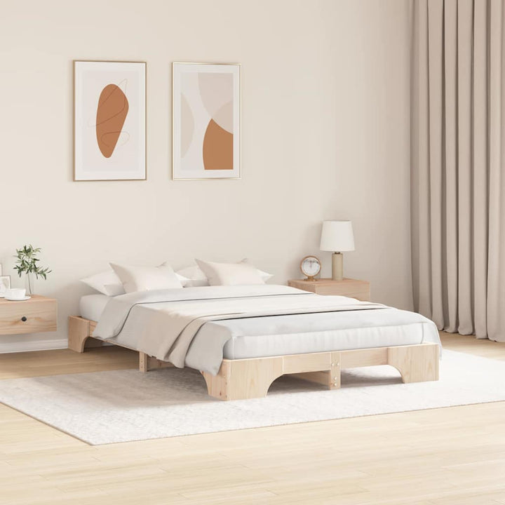 Sengestel Naturfarvet 140 x 190 cm Massiv fyrretræ