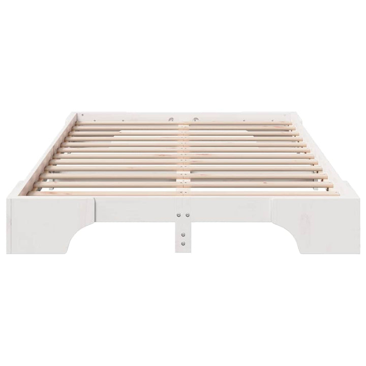 Sengestel Hvid 140 x 190 cm Massiv fyrretræ