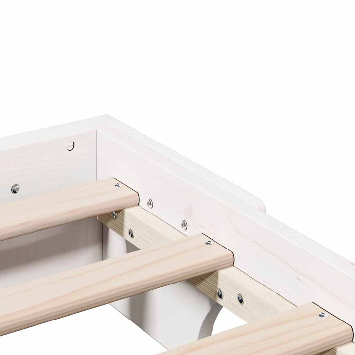 Sengestel Hvid 135 x 190 cm Massiv fyrretræ