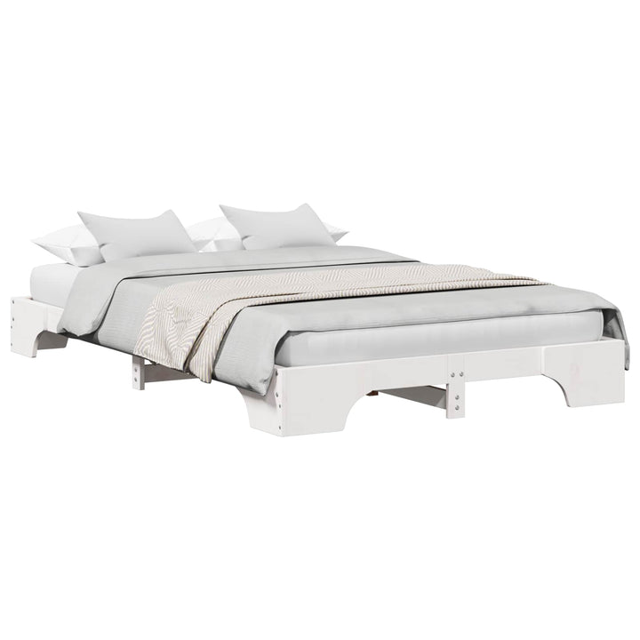 Sengestel Hvid 135 x 190 cm Massiv fyrretræ
