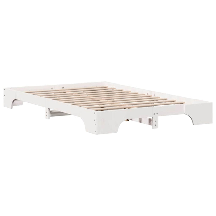 Sengestel Hvid 135 x 190 cm Massiv fyrretræ