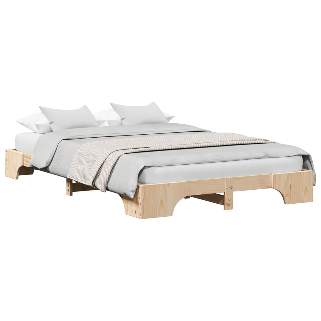 Sengestel Naturfarvet 120 x 190 cm Massiv fyrretræ