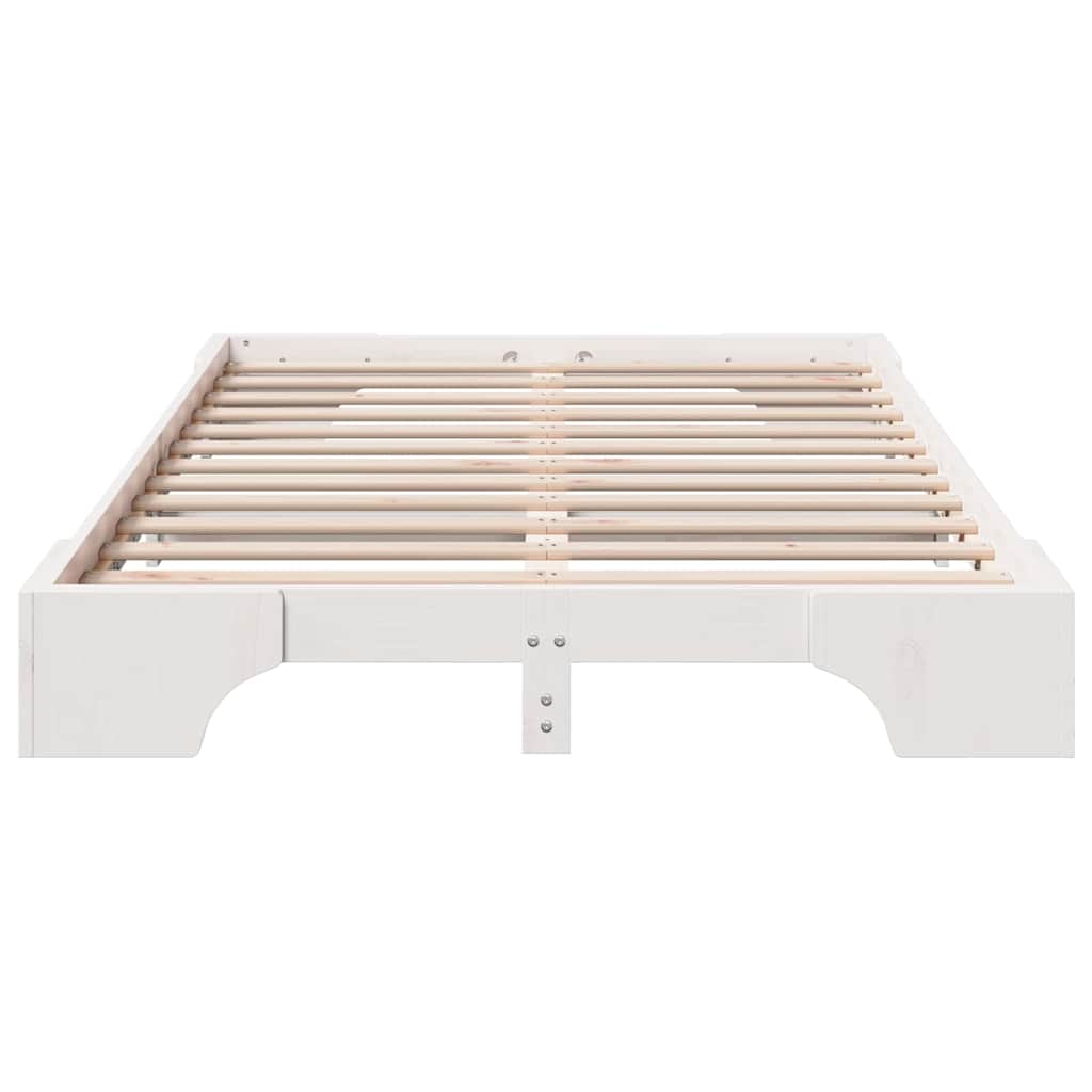 Sengestel Hvid 120 x 190 cm Massiv fyrretræ