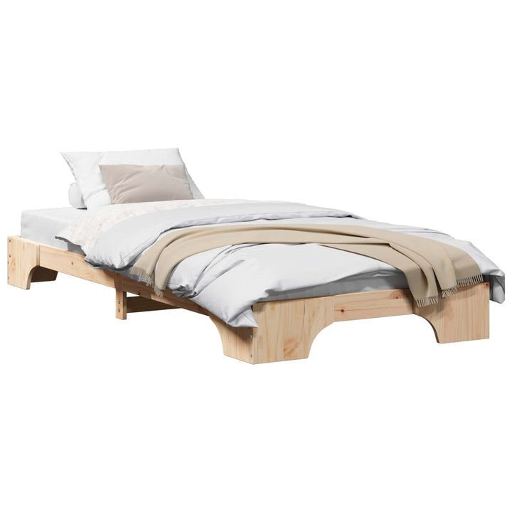 Sengestel Naturfarvet 100 x 200 cm Massiv fyrretræ