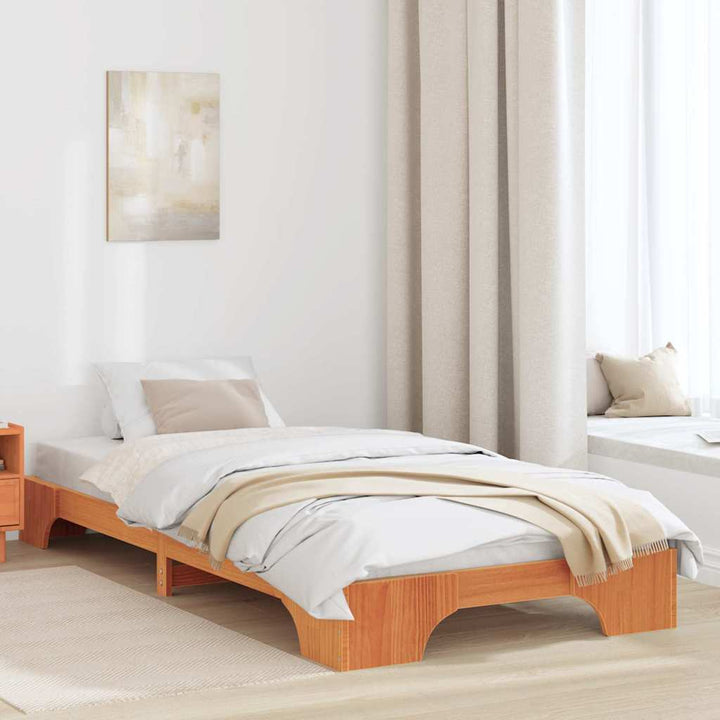 Sengestel Voks brun 100 x 200 cm Massiv fyrretræ