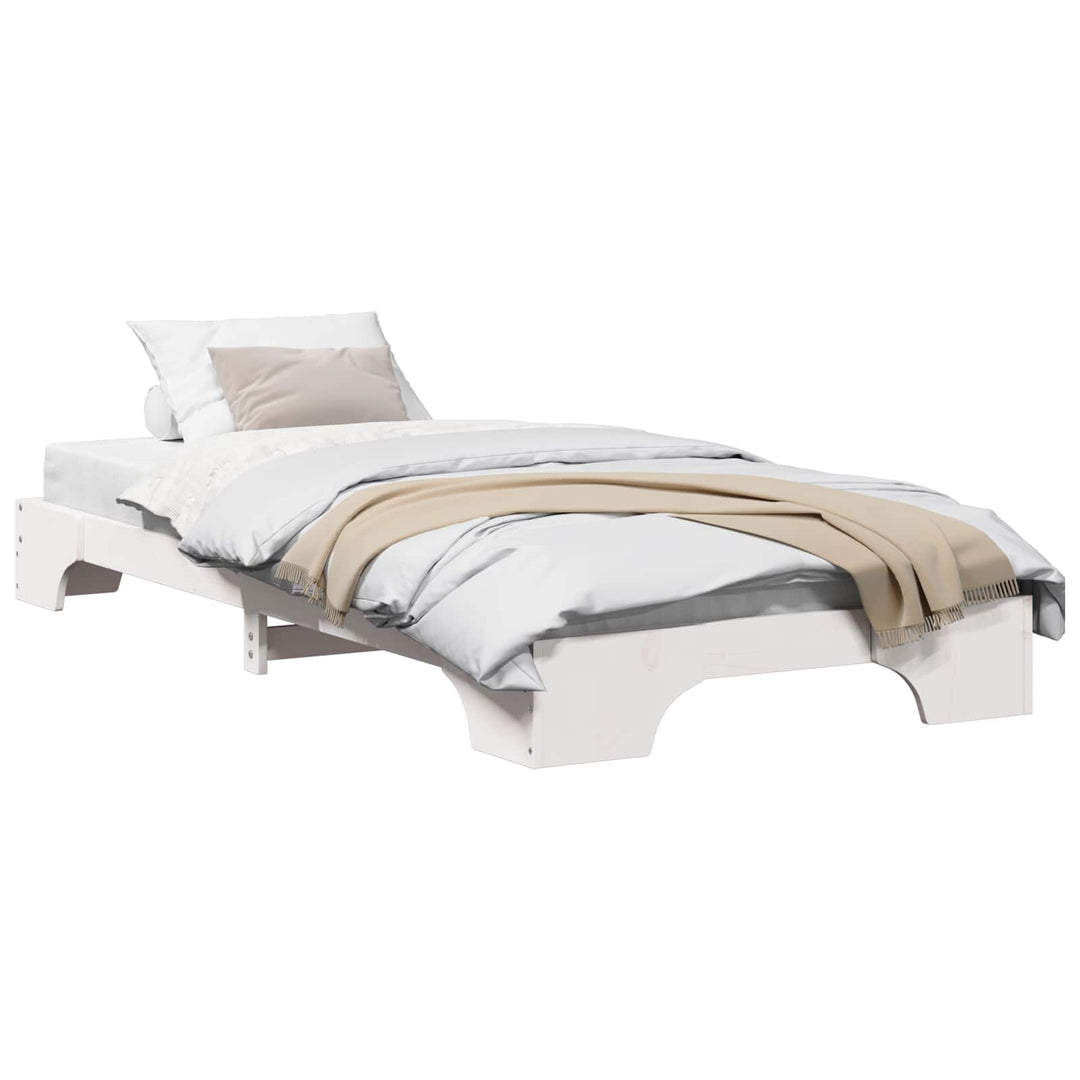 Sengestel Hvid 90 x 200 cm Massiv fyrretræ