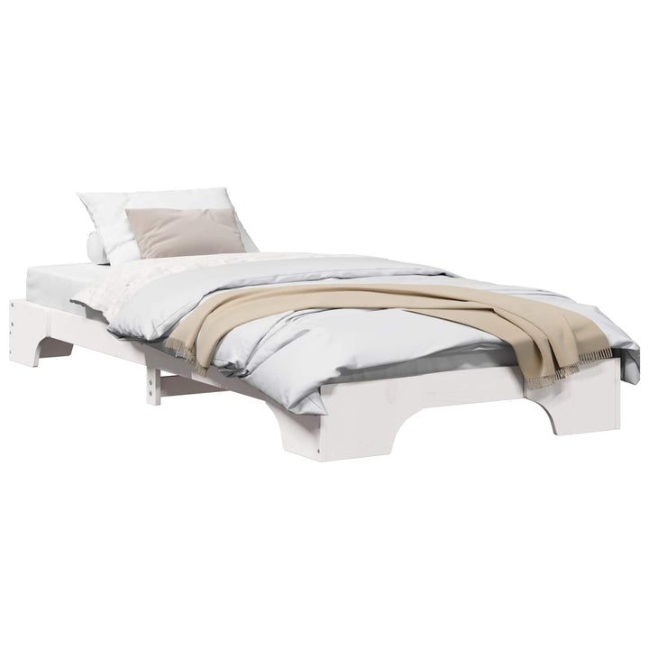 Sengestel Hvid 90 x 200 cm Massiv fyrretræ