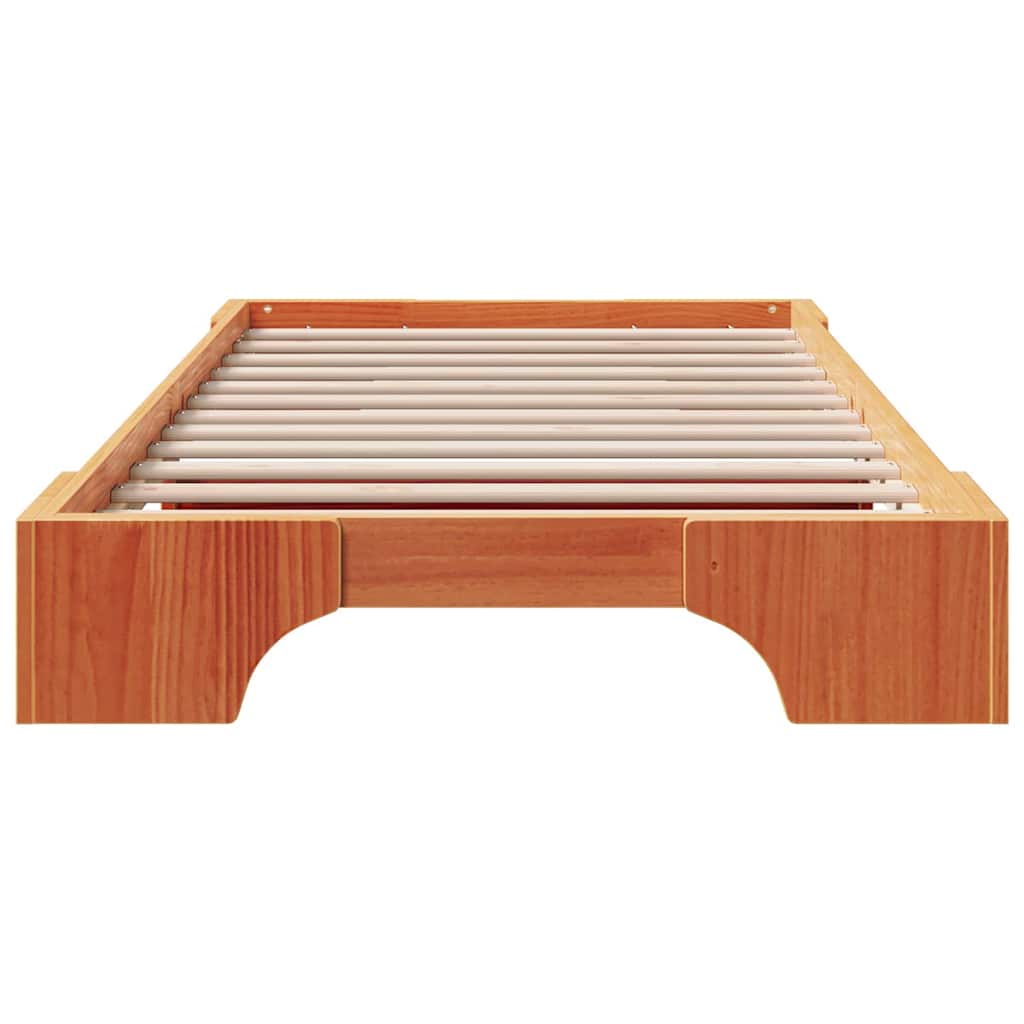 Sengestel Voks brun 90 x 200 cm Massiv fyrretræ