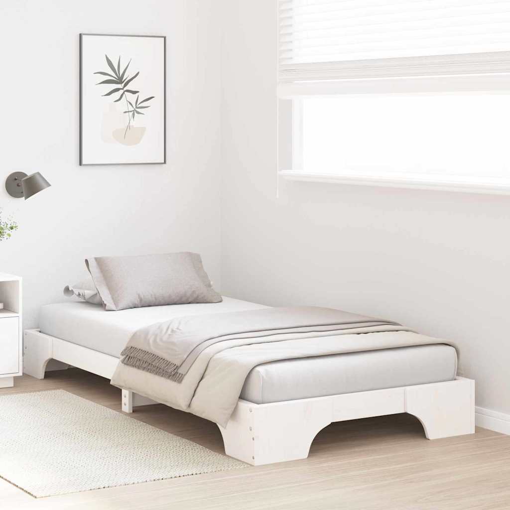 Sengestel Hvid 80 x 200 cm Massiv fyrretræ