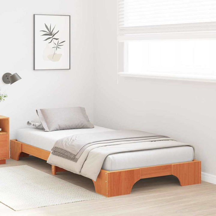 Sengestel Voks brun 80 x 200 cm Massiv fyrretræ