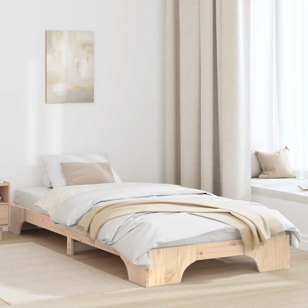 Sengestel Naturfarvet 75 x 190 cm Massiv fyrretræ