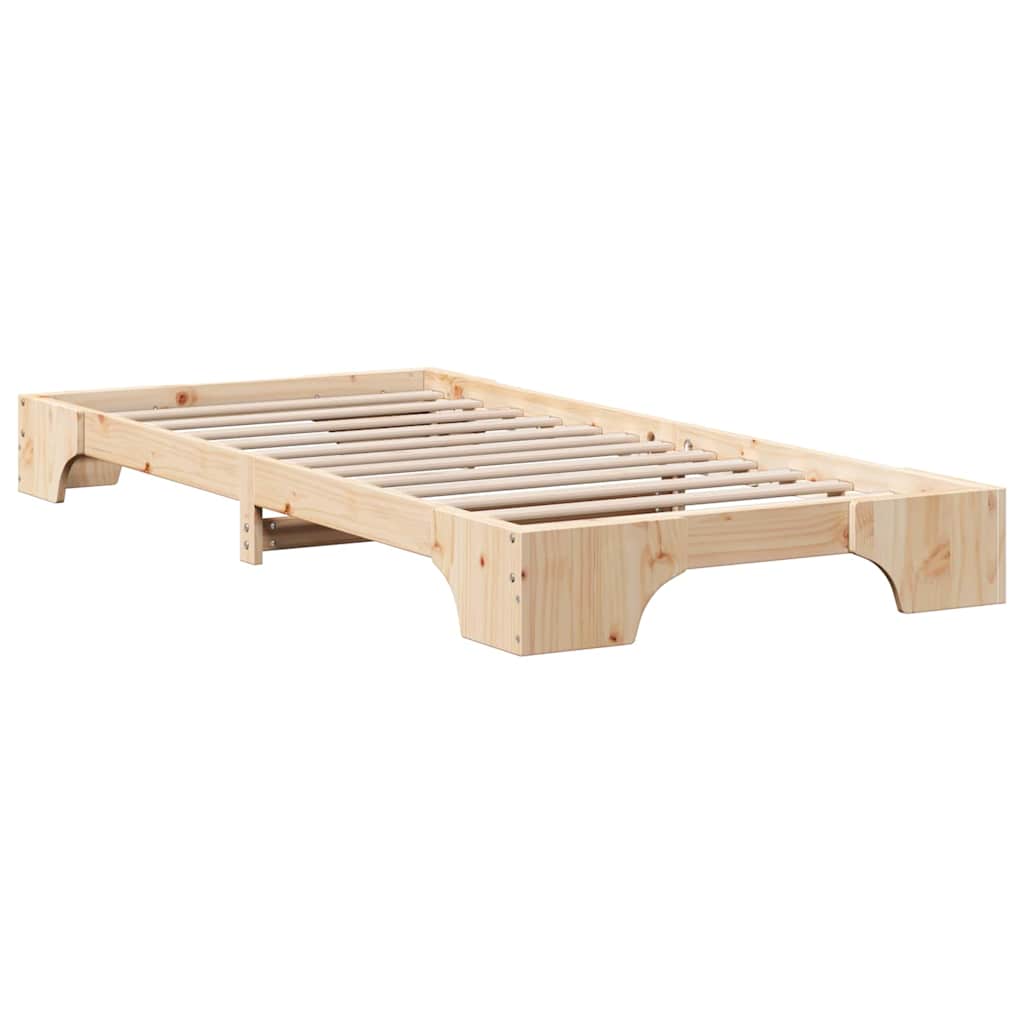Sengestel Naturfarvet 75 x 190 cm Massiv fyrretræ
