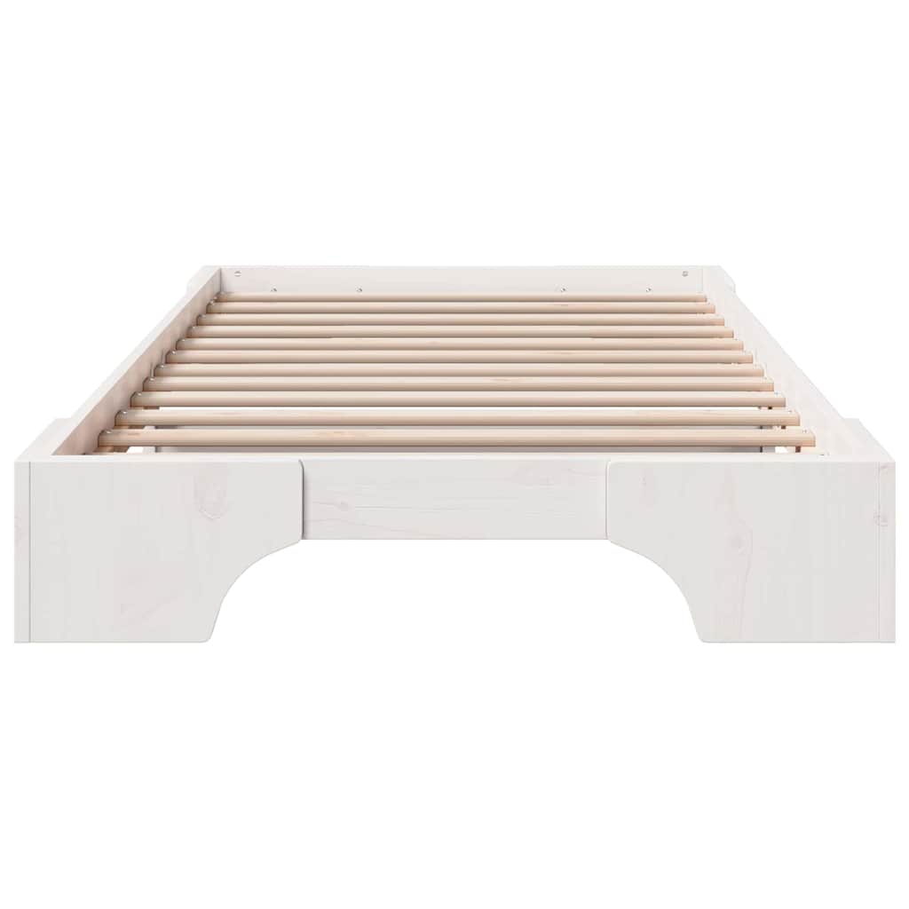 Sengestel Hvid 75 x 190 cm Massiv fyrretræ