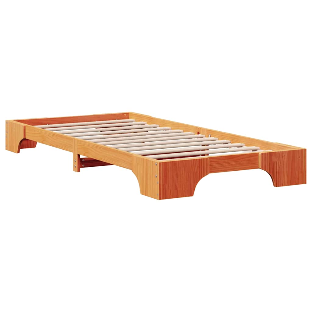 Sengestel Voks brun 75 x 190 cm Massiv fyrretræ
