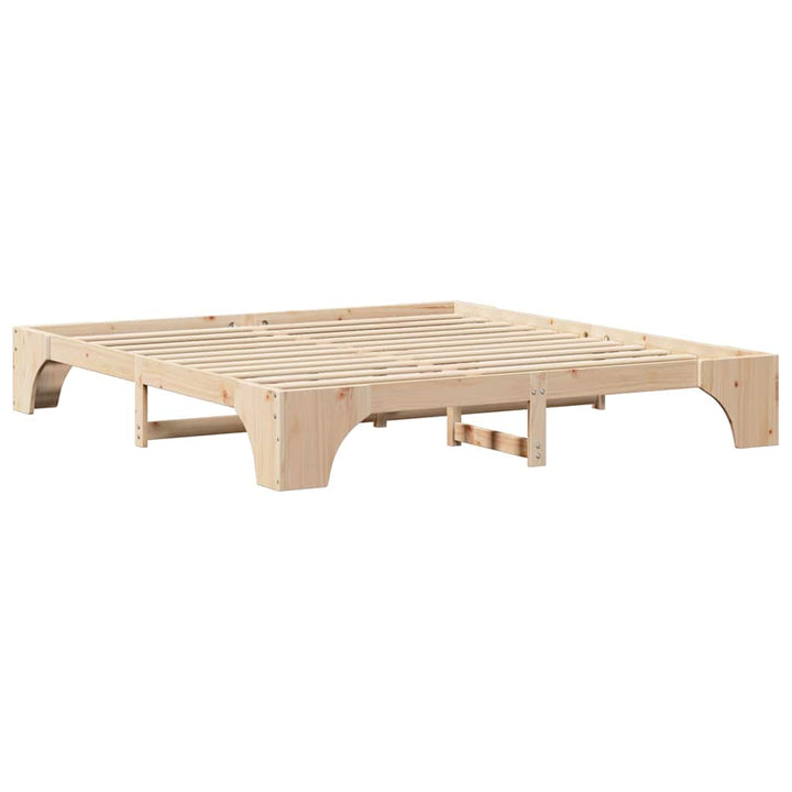 Sengestel Naturfarvet 200 x 200 cm Massiv fyrretræ