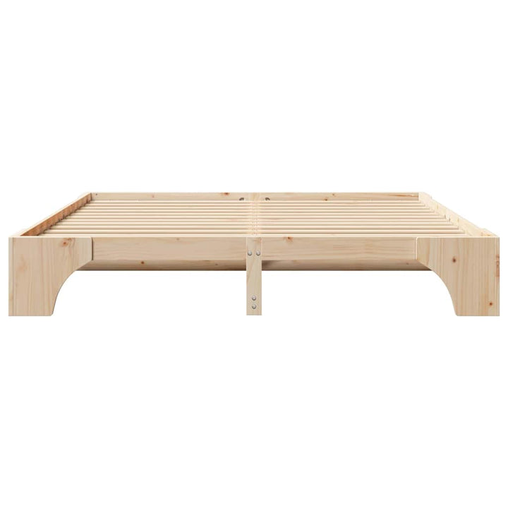 Sengestel Naturfarvet 200 x 200 cm Massiv fyrretræ