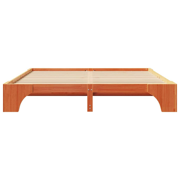 Sengestel Voks brun 200 x 200 cm Massiv fyrretræ