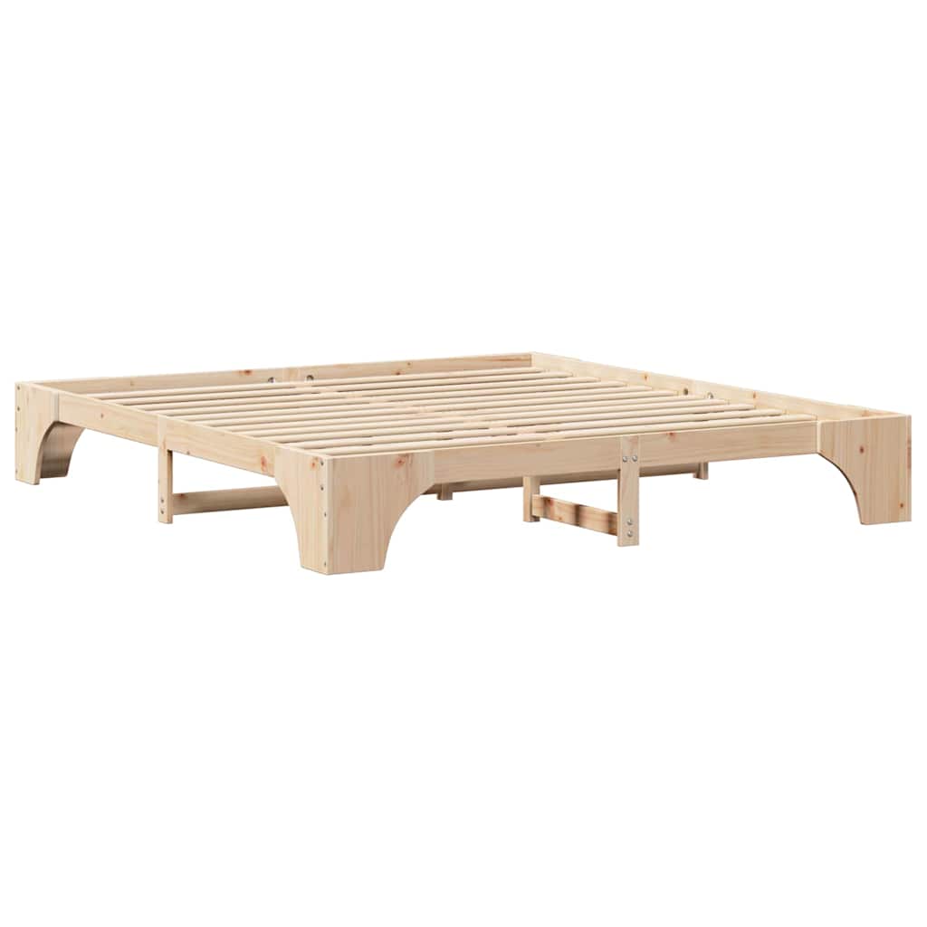Sengestel Naturfarvet 180 x 200 cm Massiv fyrretræ
