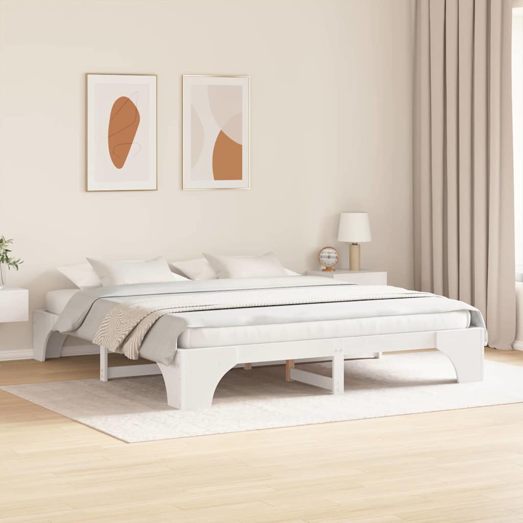 Sengestel Hvid 180 x 200 cm Massiv fyrretræ