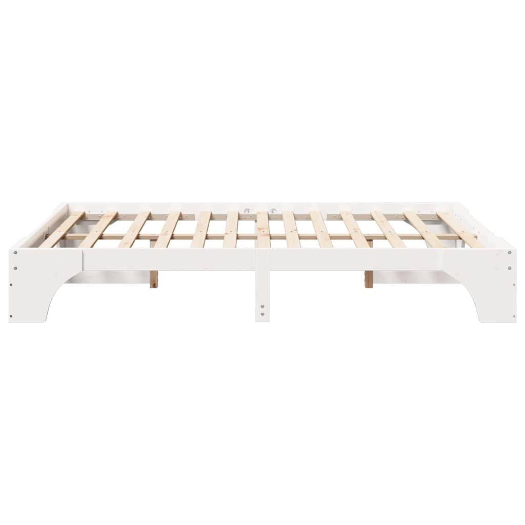 Sengestel Hvid 160 x 200 cm Massiv fyrretræ