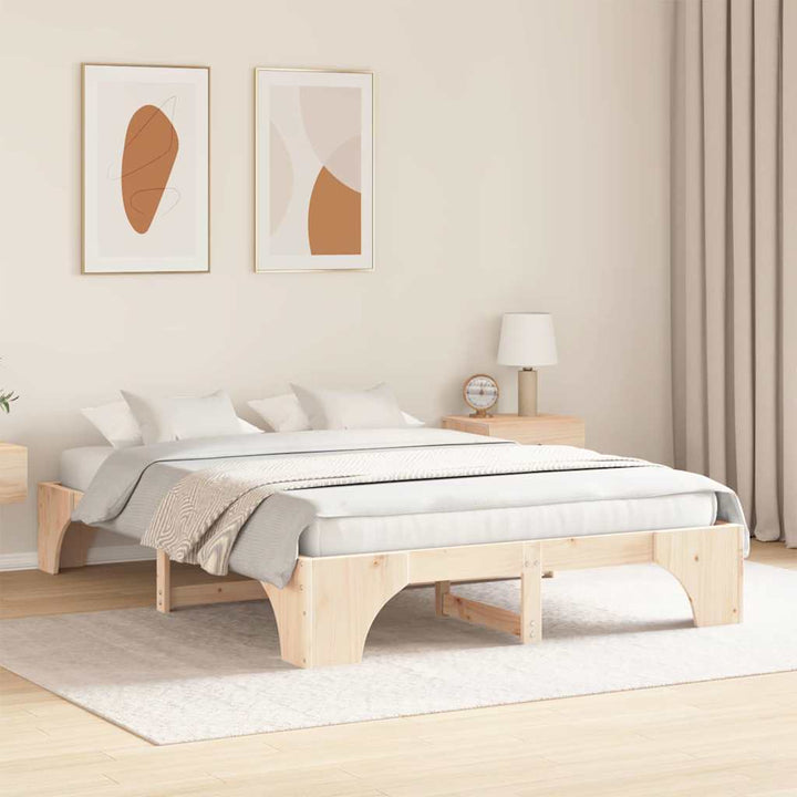Sengestel Naturfarvet 150 x 200 cm Massiv fyrretræ