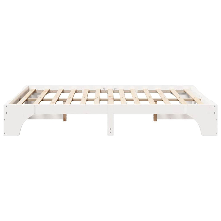 Sengestel Hvid 150 x 200 cm Massiv fyrretræ