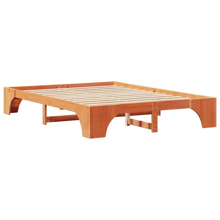 Sengestel Voks brun 150 x 200 cm Massiv fyrretræ