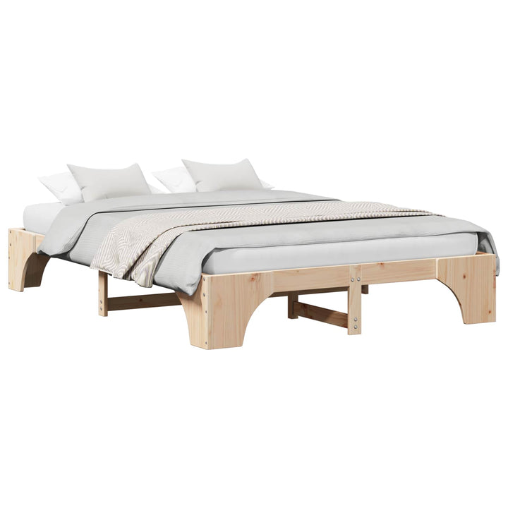 Sengestel Naturfarvet 140 x 200 cm Massiv fyrretræ
